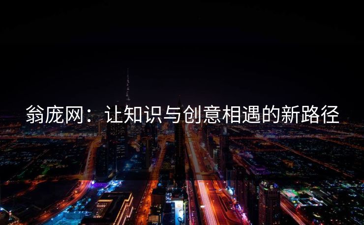 翁庞网：让知识与创意相遇的新路径