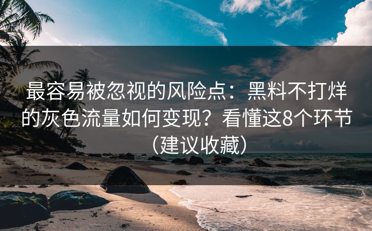 最容易被忽视的风险点：黑料不打烊的灰色流量如何变现？看懂这8个环节（建议收藏）
